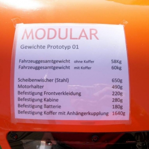 Modular  PrototypGewichtsangaben