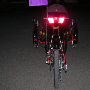 Trike von hinten, neues Rücklicht mit Standlicht