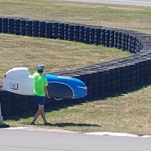 Pieter mit Platten beim 10 Runden Rennen