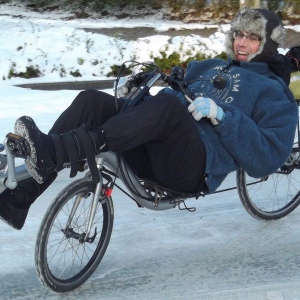 Olaf mit seinem "Silver Baron" in Schnee und Eis