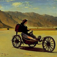 a woman in a velomobile by spitzweg_2.jpg