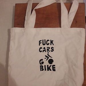 fuck cars go bike - der Einkaufsbeutel