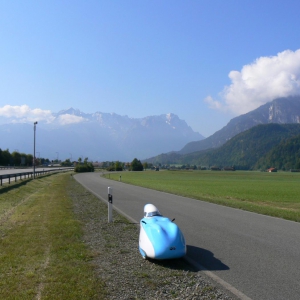 Von Garmisch kommend Richtung Heimat mit Zugspitzmassiv im Hintergrund