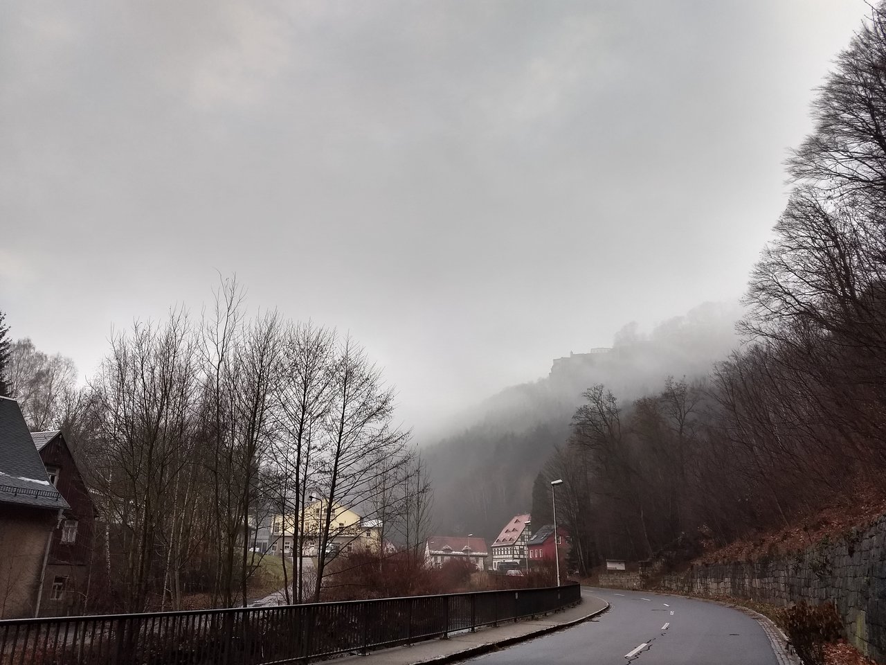 Festung Königstein im Nebel