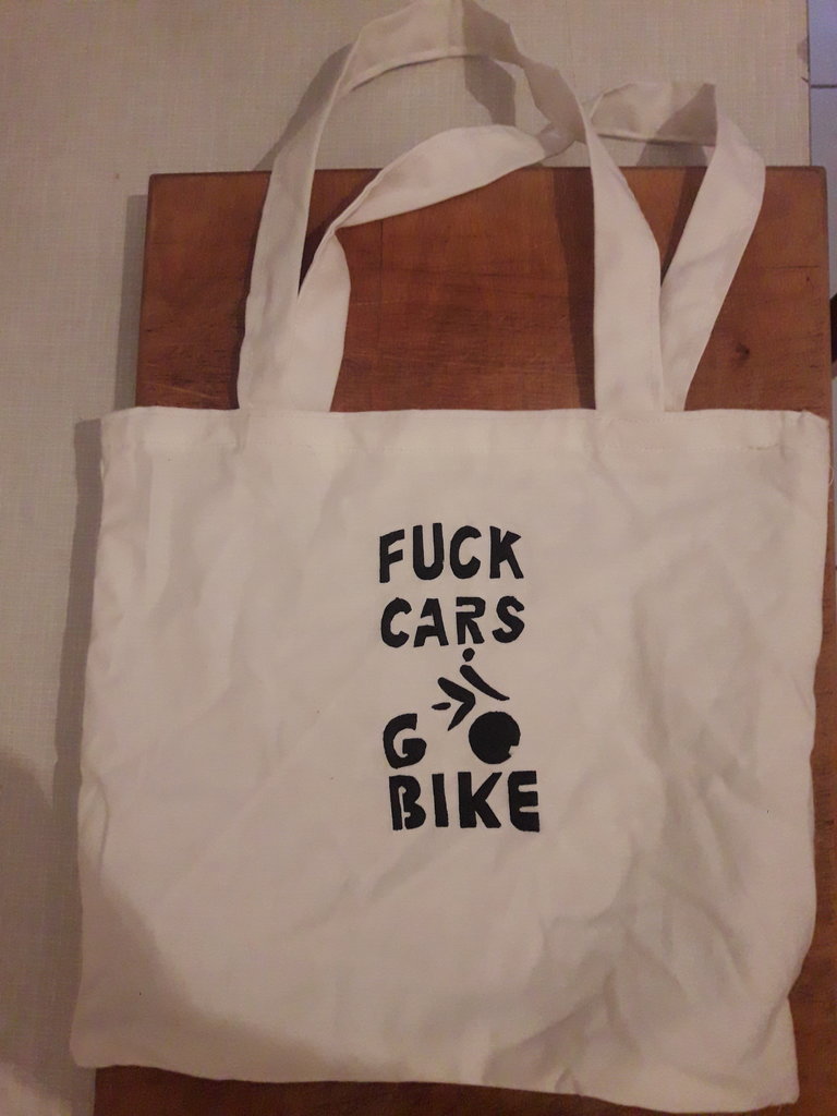 fuck cars go bike - der Einkaufsbeutel