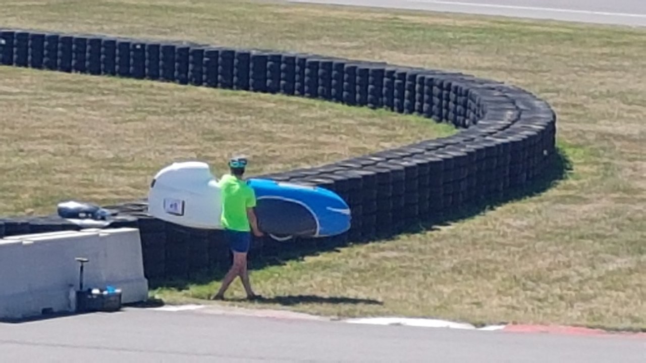 Pieter mit Platten beim 10 Runden Rennen