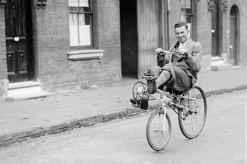 A recumbent bicycle in 1935